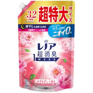 Ｐ＆Ｇ　レノア　超消臭１ｗｅｅｋ　みずみずしく香るフローラルフルーティーソープの香り　つめかえ用　超特大　１２８０ｍｌ｜tanomail