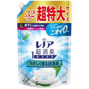 Ｐ＆Ｇ　レノア　超消臭１ｗｅｅｋ　やさしく香る超消臭フレッシュソープの香り　つめかえ用　超特大　１２８０ｍｌ｜tanomail