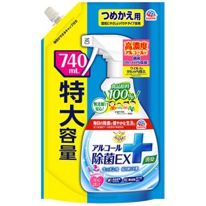 アース製薬　らくハピ　アルコール除菌ＥＸ　詰替用　７４０ｍｌ　１個　（お取寄せ品）｜tanomail