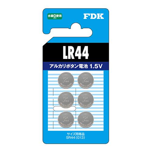 ＦＤＫ　富士通　アルカリボタン電池　１．５Ｖ　ＬＲ４４（６Ｂ）ＦＤ　１パック（６個）（お取寄せ品)