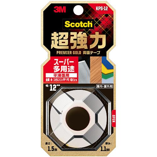 ３Ｍ　スコッチ　超強力両面テープ　プレミアゴールド　（スーパー多用途）　１２ｍｍ×１．５ｍ　ＫＰＳ−...