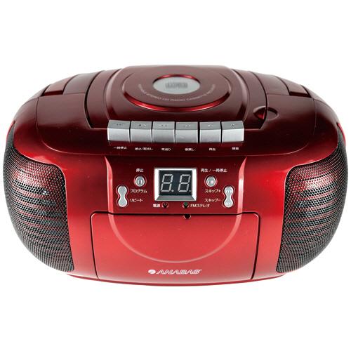 太知ホールディングス　ＡＮＡＢＡＳ　ＣＤラジオカセットレコーダー　レッド　ＣＤ−ＣＢ５Ｒ　１台（お取...
