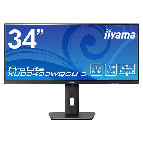 ｉｉｙａｍａ　ＰｒｏＬｉｔｅ　３４型ワイド液晶デイスプレイ　ＸＵＢ３４９３ＷＱＳＵ−Ｂ５　１台