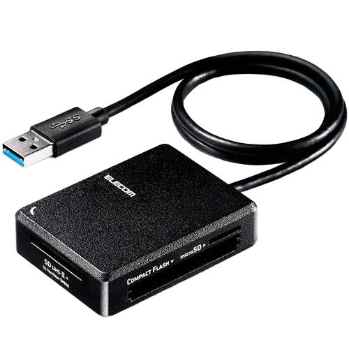 エレコム　ＵＳＢ３．０対応メモリカードリーダ　高速化ソフト対応タイプ　ＭＲ３−Ｃ４０２ＢＫ　１個　（...