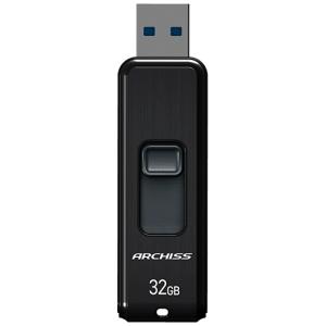 アーキス　ＵＳＢ３．２（Ｇｅｎ１）　スライド式フラッシュメモリ　３２ＧＢ　ブラック　ＡＳ−０３２ＧＵ３−ＰＳＢ　１個