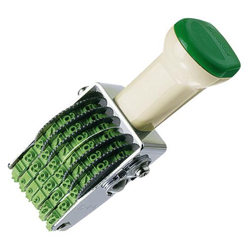 回転印　欧文数字　４号６連　明朝体　ＩＳ−４−６　１セット（１２個）（お取寄せ品)