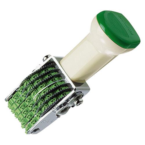 回転印　欧文数字　５号６連　明朝体　ＩＳ−５−６　１セット（１２個）（お取寄せ品)