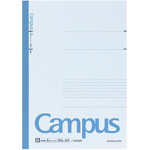 コクヨ　キャンパスノート（中横罫）　Ａ４　Ｂ罫　５０枚　ノ−２０５ＢＮ　１セット（５冊）