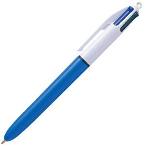 ＢＩＣ　４色ボールペン　１．０ｍｍ　（軸色：ブルー）　４ＣＭＤＢＬＵ　１セット（１２本）　（お取寄せ...