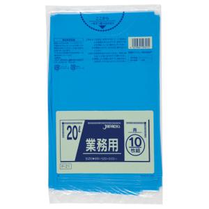ジャパックス　業務用ポリ袋　青　２０Ｌ　Ｐ２１　１セット（６００枚：１０枚×６０パック） （お取寄せ品）｜tanomail