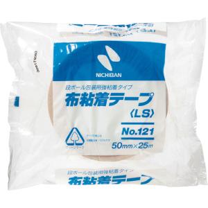 ニチバン　布粘着テープ　Ｎｏ.１２１　中軽量物封かん用　５０ｍｍ×２５ｍ　黄土　１２１−５０　１セット（３０巻）｜tanomail