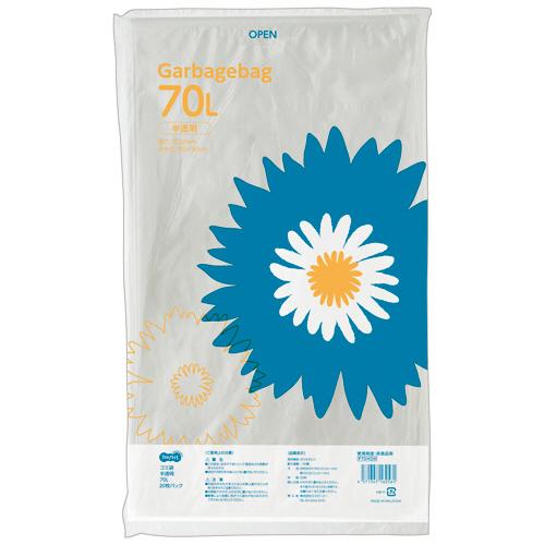 TANOSEE　ゴミ袋　半透明　７０Ｌ　１セット（４００枚：２０枚×２０パック）