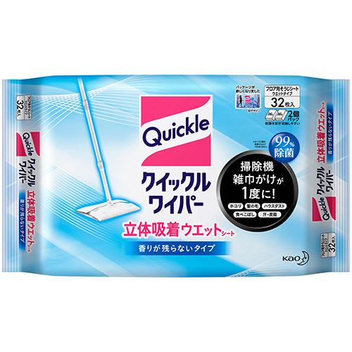 花王　クイックルワイパー　立体吸着ウエットシート　香りが残らないタイプ　１セット（３２０枚：３２枚×...