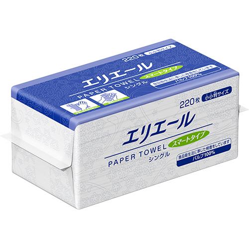 エリエール　ペーパータオル　スマートタイプ　シングル（小小判）　２２０枚／パック　６０パックセット　...
