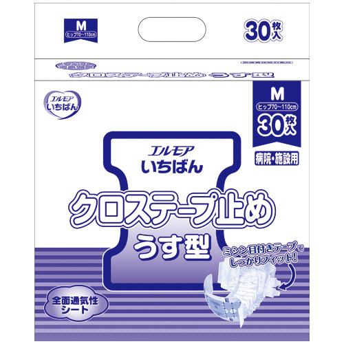 カミ商事　エルモア　いちばん　クロステープ止めうす型　Ｍ　１セット（１２０枚：３０枚×４パック）