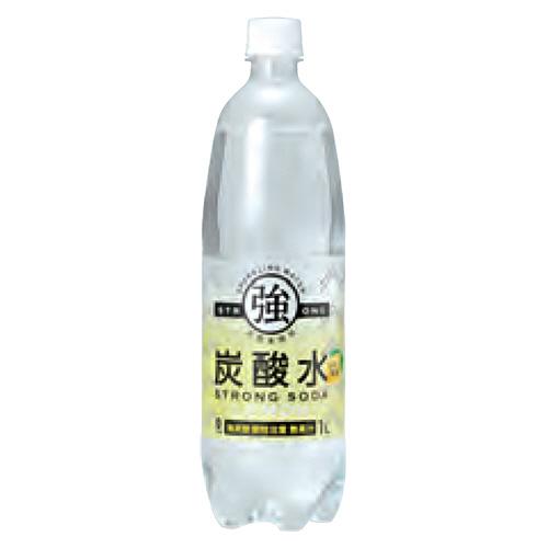 友桝飲料　強炭酸水レモン　１Ｌ　ペットボトル　１ケース（１５本）