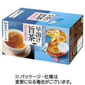 味の素ＡＧＦ　新茶人　早溶け旨茶　むぎ茶スティック　１セット（３００本：１００本×３箱）｜tanomail