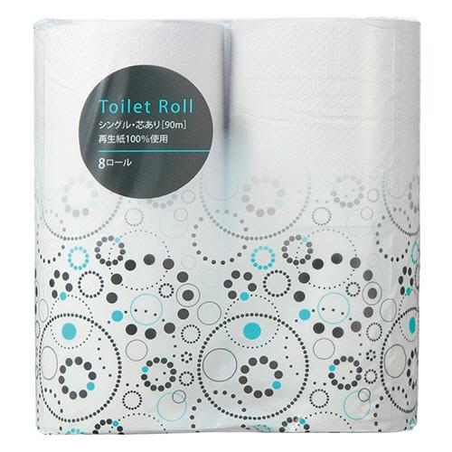 ＴＡＮＯＳＥＥ　リサイクルトイレットペーパー　シングル　芯あり　９０ｍ　１セット（９６０ロール：８ロ...