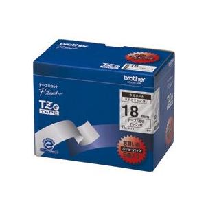 ブラザー　ピータッチ　ＴＺｅテープ　ラミネートテープ　１８ｍｍ　透明／黒文字　業務用パック　ＴＺＥ−...
