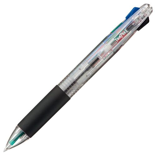 TANOSEE　油性４色ボールペン　０.７ｍｍ　（軸色　クリア）　バネクリップ仕様　１本