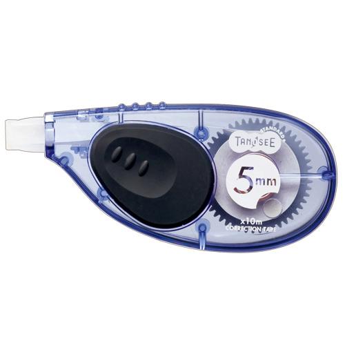 TANOSEE　修正テープ　ヨコ引き（使い切り）　５ｍｍ幅×１０ｍ　ブルー　１個