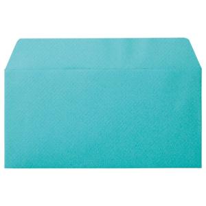 寿堂 カラー横型封筒 110×220mm 127.9g／m2 テープのり付 〒枠なし フレッシュソーダ 10352 1パック