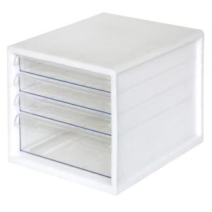 ナカバヤシ レターケース A4タテ 浅3段・深1段 ホワイト A4E−04W 1台