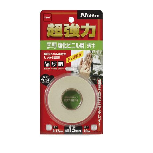 ニトムズ　超強力両面テープ　塩化ビニル用（薄手）　１５ｍｍ×１０ｍ　Ｔ４５７０　１巻