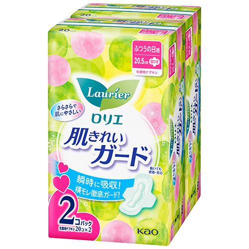 花王　ロリエ　肌きれいガード　昼用　羽つき　１セット（４０個：２０個×２パック）