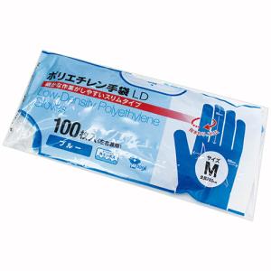 やなぎプロダクツ ポリエチレン手袋LD ブルー M TB−161 1パック