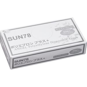 サンフラワー　ポリエプロンプラス＋　ホワイト　フリーサイズ　ＳＵＮ７８　１箱（５０枚）