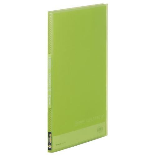 キングジム　シンプリーズ　クリアーファイル（透明）　Ａ４タテ　２０ポケット　背幅１２ｍｍ　黄緑　１８...