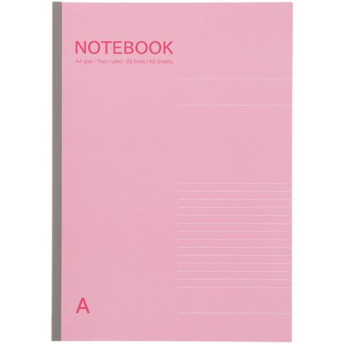 TANOSEE　ノートブック　Ａ４　Ａ罫７ｍｍ　４０枚　１セット（８０冊）