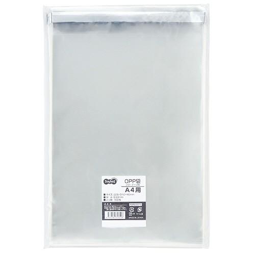 TANOSEE　ＯＰＰ袋　フタ・テープ付　Ａ４用　２２５×３１０＋４０ｍｍ　１セット（１０００枚：１...