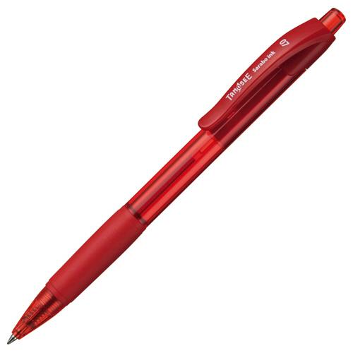 TANOSEE　ノック式油性ボールペン（なめらかインク）　０．７ｍｍ　赤　１セット（１０本）