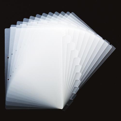 ＴＡＮＯＳＥＥ　再生ダブルインデックス（ハードタイプ）　Ａ４タテ　２穴　１２山　クリア　１セット（２...