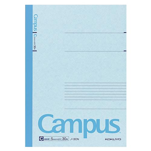 コクヨ　キャンパスノート（細横罫）　セミＢ５　Ｃ罫　３０枚　ノ−３ＣＮ　１セット（２０冊）