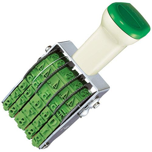 回転印　欧文日付　２号５連　明朝体　ＩＳ−Ｄ２　１セット（１２個）（お取寄せ品)