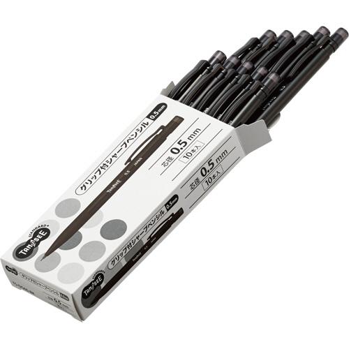 ＴＡＮＯＳＥＥ　グリップ付シャープペンシル　０．５ｍｍ　（軸色：黒）　１セット（１００本：１０本×１...