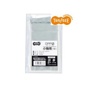 TANOSEE　ＯＰＰ袋　フタ・テープ付　小物用（中）　７０×１００＋４０ｍｍ　１セット（５００枚：...