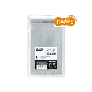 TANOSEE　ＯＰＰ袋　フタ・テープ付　Ｌ判写真用　９５×１３５＋４０ｍｍ　１セット（１０００枚：...
