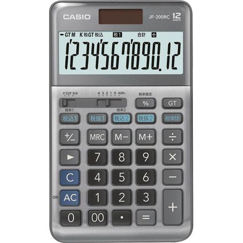 カシオ　軽減税率電卓　１２桁　ジャストタイプ　ＪＦ−２００ＲＣ−Ｎ　１セット（３台）