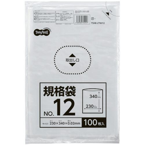 TANOSEE　規格袋　１２号　０．０２×２３０×３４０ｍｍ　１セット（１０００枚：１００枚×１０パ...
