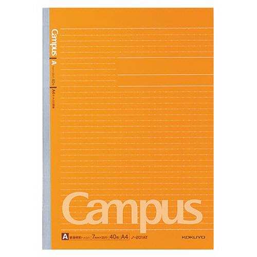 コクヨ　キャンパスノート（ドット入り罫線）　Ａ４　Ａ罫　４０枚　ノ−２０１ＡＴ　１セット（５冊）