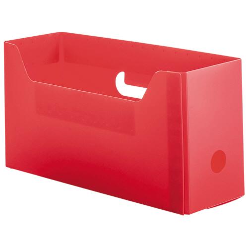 TANOSEE　ＰＰ製ボックスファイル（組み立て式）　Ａ４ヨコ　ショートサイズ　背幅１０３ｍｍ　レッ...