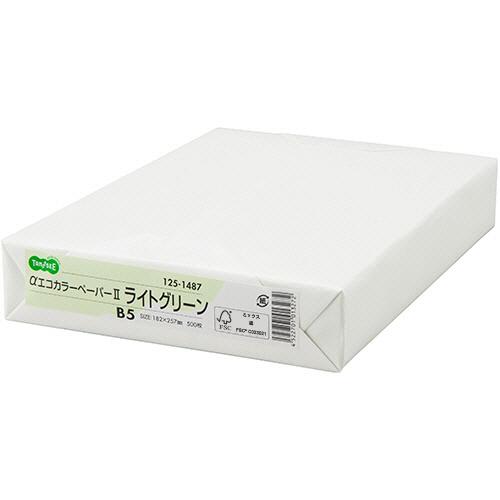 ＴＡＮＯＳＥＥ　αエコカラーペーパーＩＩ　Ｂ５　ライトグリーン　１セット（２５００枚：５００枚×５冊...
