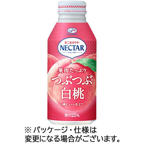 不二家　ネクター果肉たっぷり　つぶつぶ白桃　３８０ｇ　ボトル缶　１ケース（２４本） （お取寄せ品）