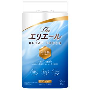 大王製紙　Ｔｈｅエリエール　トイレットティシュー　ダブル　芯あり　２５ｍ　１セット（７２ロール：１２ロール×６パック）　（お取寄せ品）