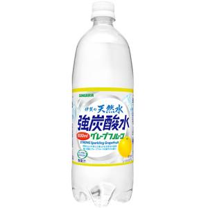 サンガリア　伊賀の天然水　強炭酸水　グレープフルーツ　１Ｌ　ペットボトル　１セット（２４本：１２本×２ケース）（お取寄せ品)