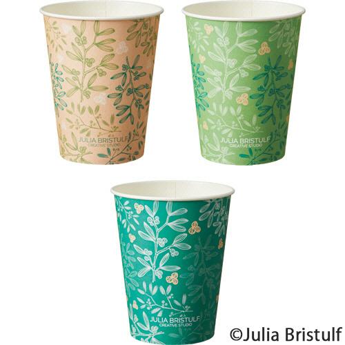 TANOSEE　紙コップ　ＢｅｒｒｙＬｅａｆ（ベリーリーフ）　２７５ｍＬ（９オンス）　１セット（５０...